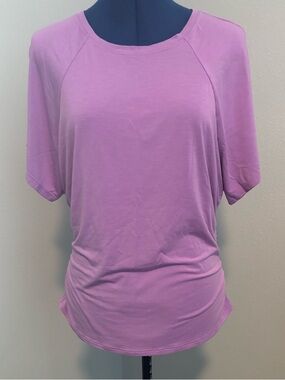 Soft Stretch Athleta Ruched Side Tee – Lavender